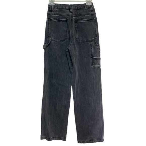 J. Galt Women's Gray Wide Leg High Waisted Cargo Denim Jeans Size Small - Picture 2 of 5